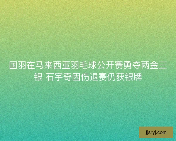 国羽在马来西亚羽毛球公开赛勇夺两金三银 石宇奇因伤退赛仍获银牌